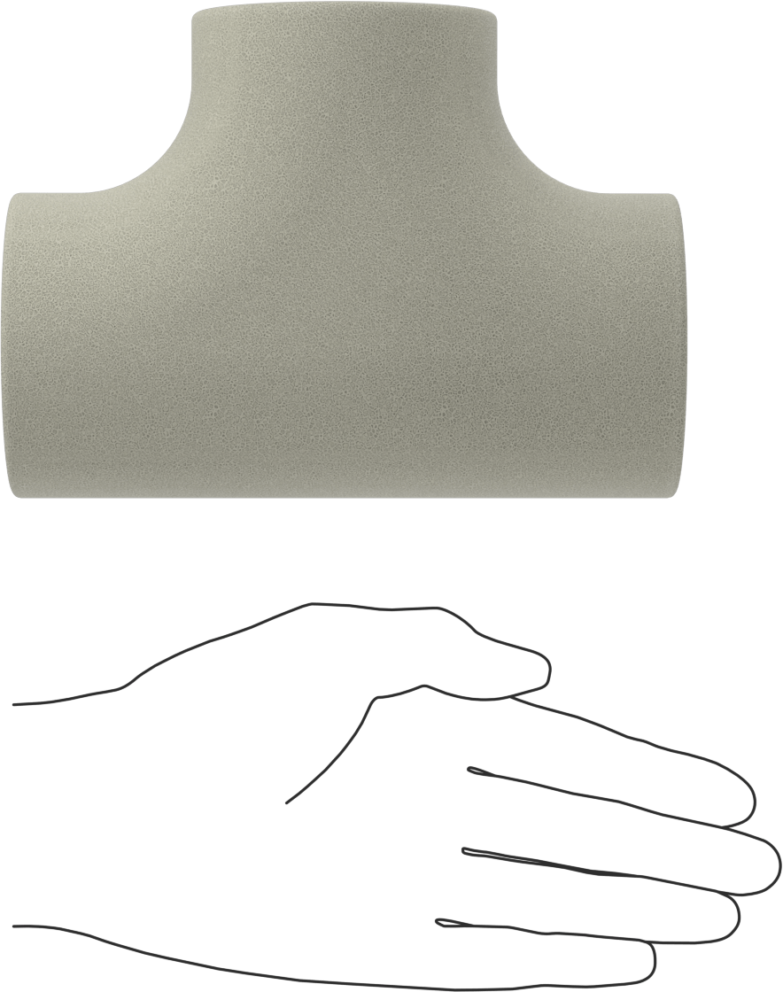 Poliizosiyanürat Köpük Boru Yalıtım Dirseği, T, 1" Kalın Duvar, 7/8" ID
