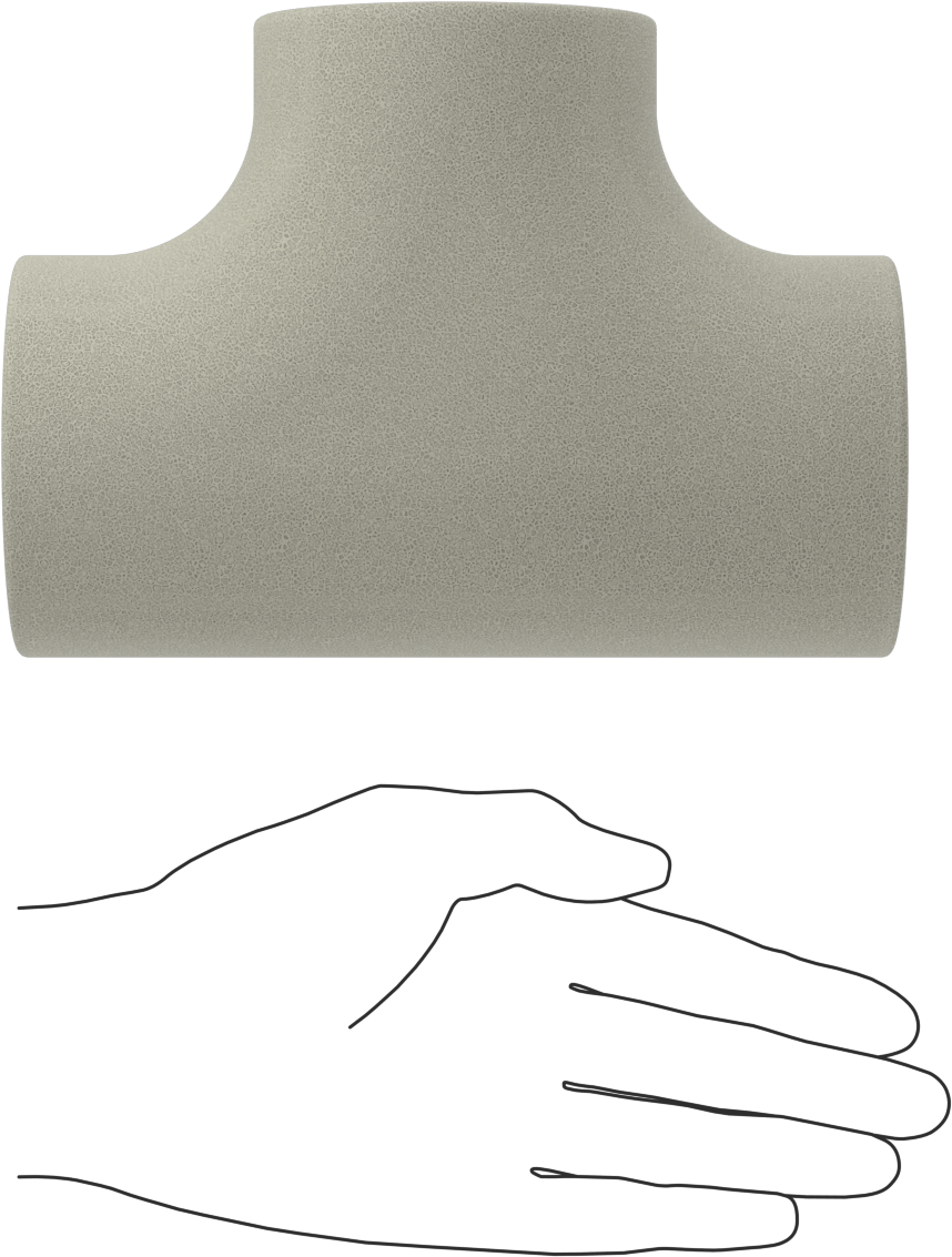 Poliizosiyanürat Köpük Boru Yalıtım Dirseği, T, 1" Kalın Duvar, 1-1/8" ID