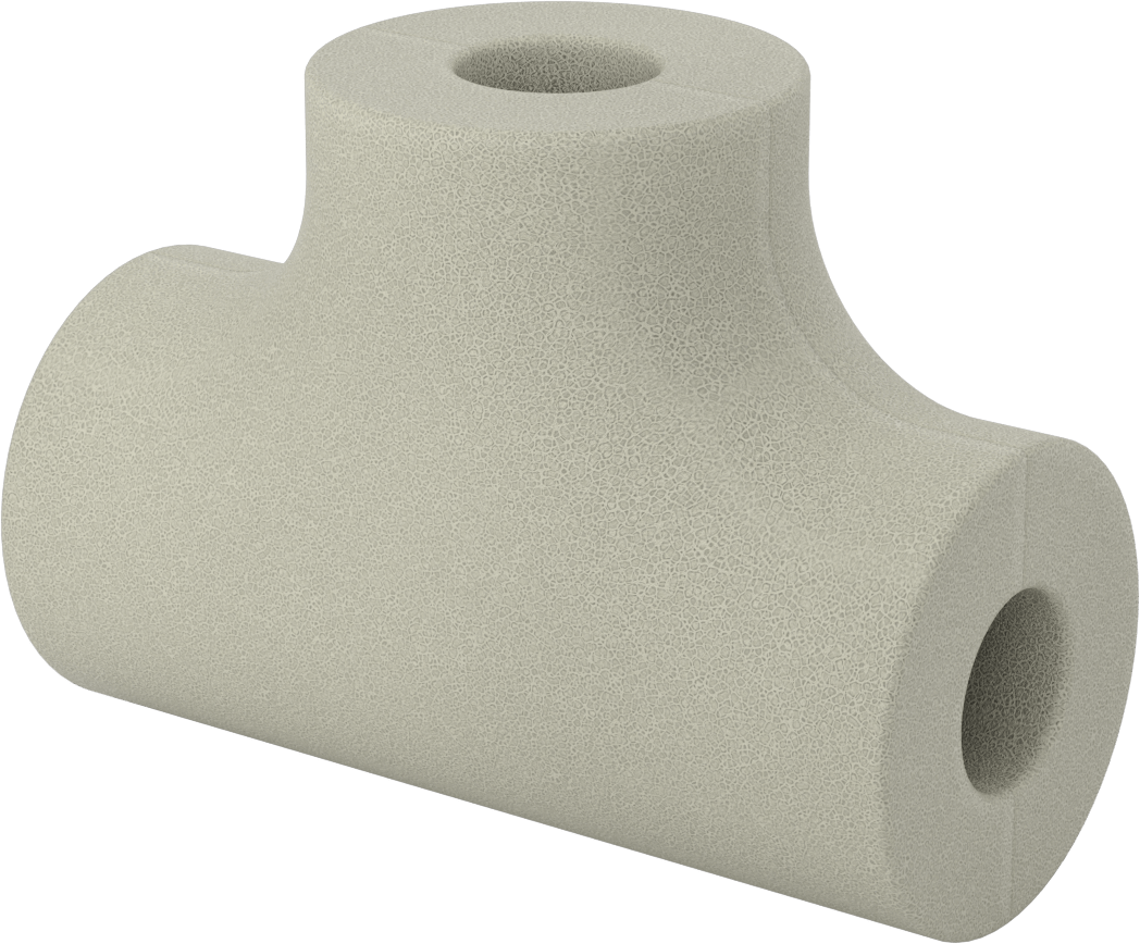 Poliizosiyanürat Köpük Boru Yalıtım Dirseği, T, 1" Kalın Duvar, 1-3/8" ID
