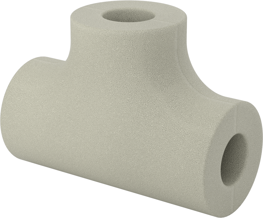Poliizosiyanürat Köpük Boru Yalıtım Dirseği, T, 1" Kalın Duvar, 1-5/8" ID