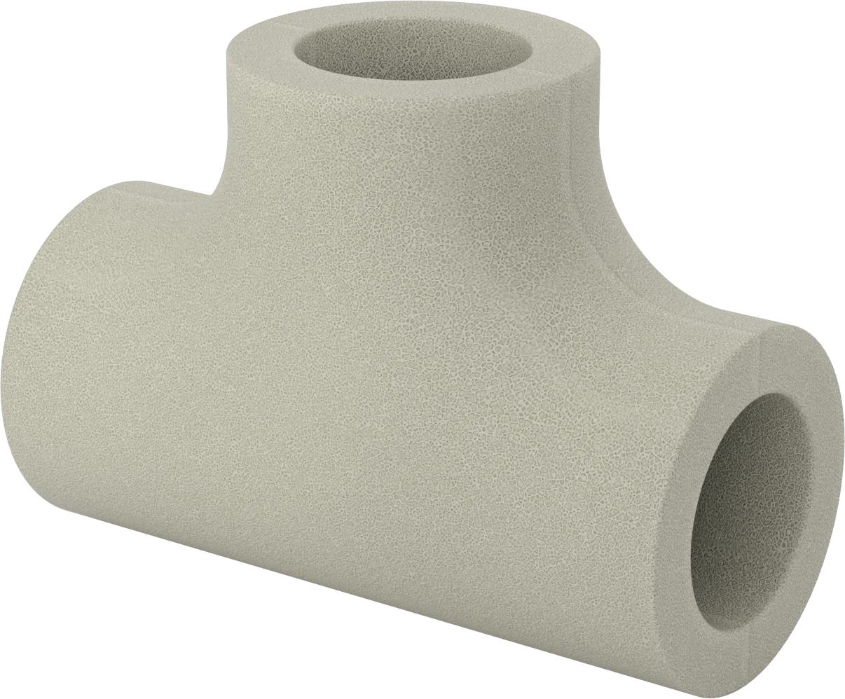 Poliizosiyanürat Köpük Boru Yalıtım Dirseği, T, 1" Kalın Duvar, 3-1/2" ID