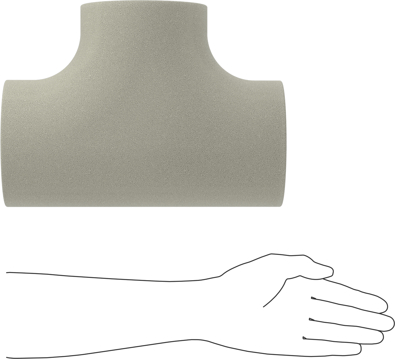 Poliizosiyanürat Köpük Boru Yalıtım Dirseği, T, 2" Kalın Duvar, 1-3/8" ID