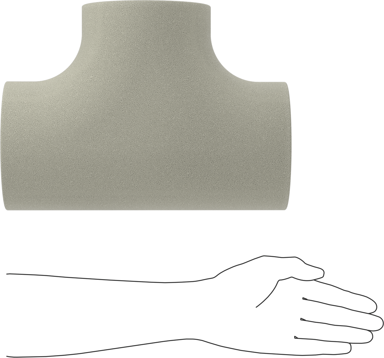 Poliizosiyanürat Köpük Boru Yalıtım Dirseği, T, 2" Kalın Duvar, 1-5/8" ID