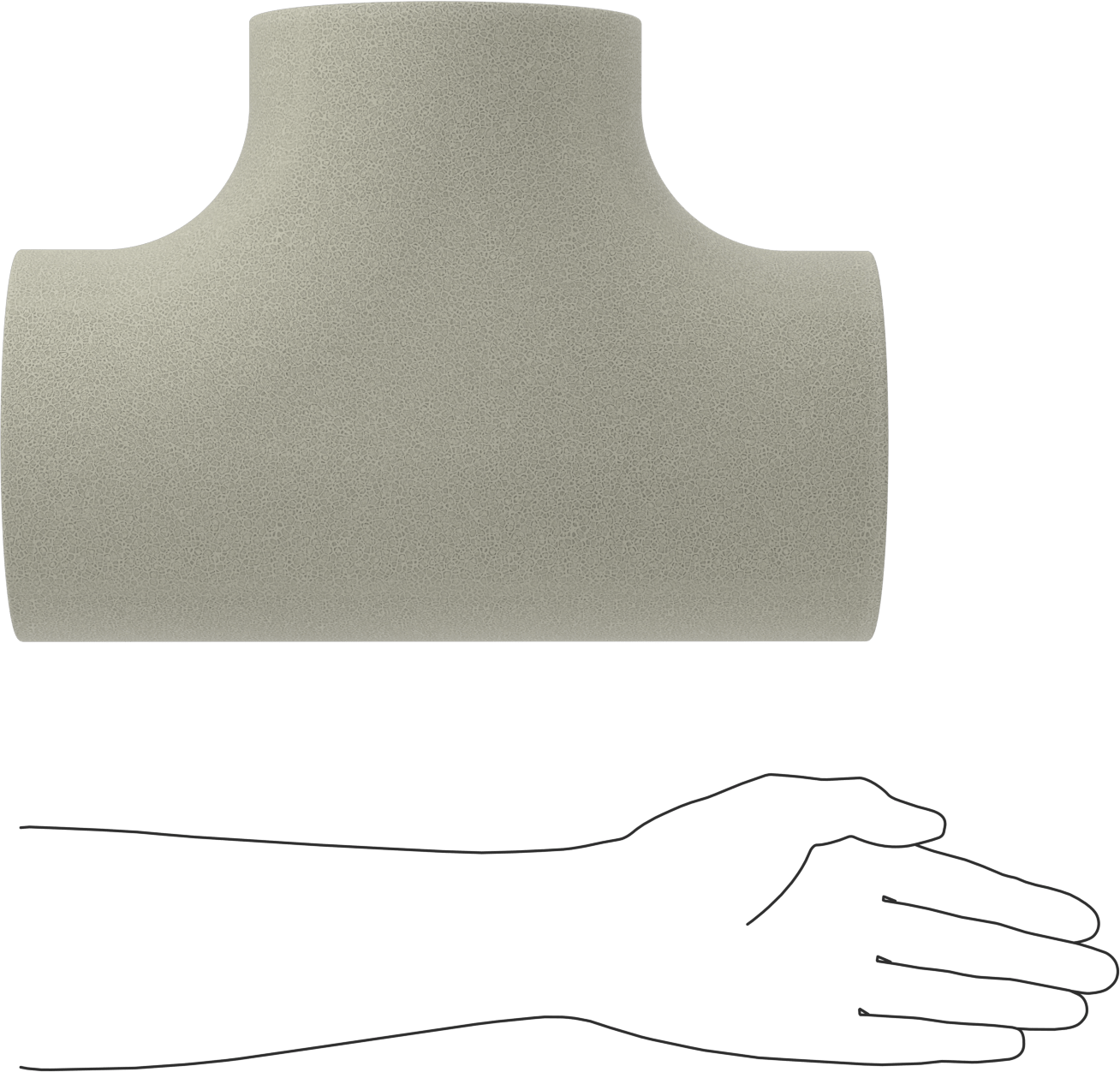 Poliizosiyanürat Köpük Boru Yalıtım Dirseği, T, 2" Kalın Duvar, 1-7/8" ID