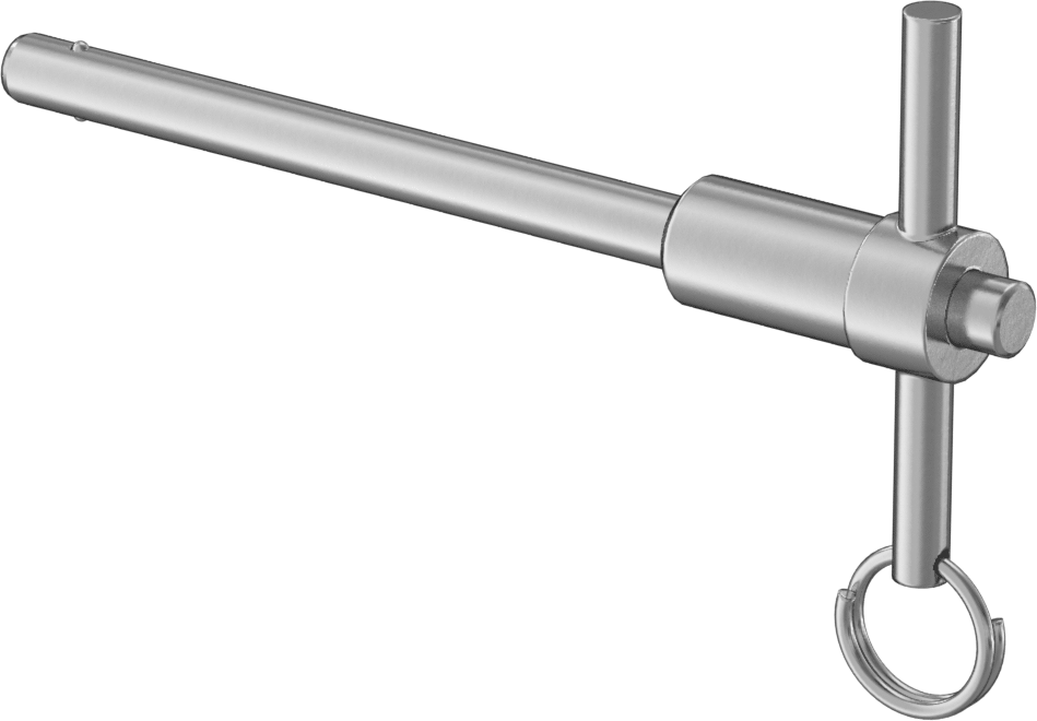 T-Saplı Kilitli Hızlı Açma Pimi, Süper Korozyona Dayanıklı, 1/4" Çap, 2-1/2" Uzunluk