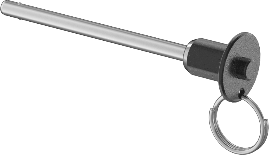 Topuzlu Tutamaklı Kilitleme Hızlı Açma Pimi, Halka ile, 17-4 PH Paslanmaz Çelik, 3/16" Çap, 2-1/2" Kullanılabilir Uzunluk