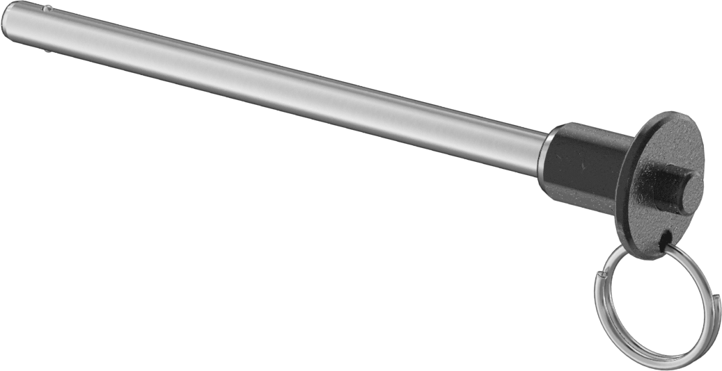 Topuzlu Tutamaklı Kilitleme Hızlı Açma Pimi, Halka ile, 17-4 PH Paslanmaz Çelik, 1/4" Çap, 3-1/2" Kullanılabilir Uzunluk