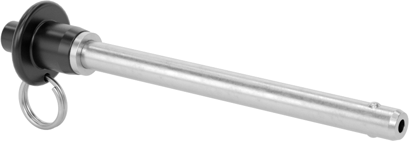 Topuzlu Tutamaklı Kilitleme Hızlı Açma Pimi, Halka ile, 17-4 PH Paslanmaz Çelik, 1/4" Çap, 2-3/4" Kullanılabilir Uzunluk