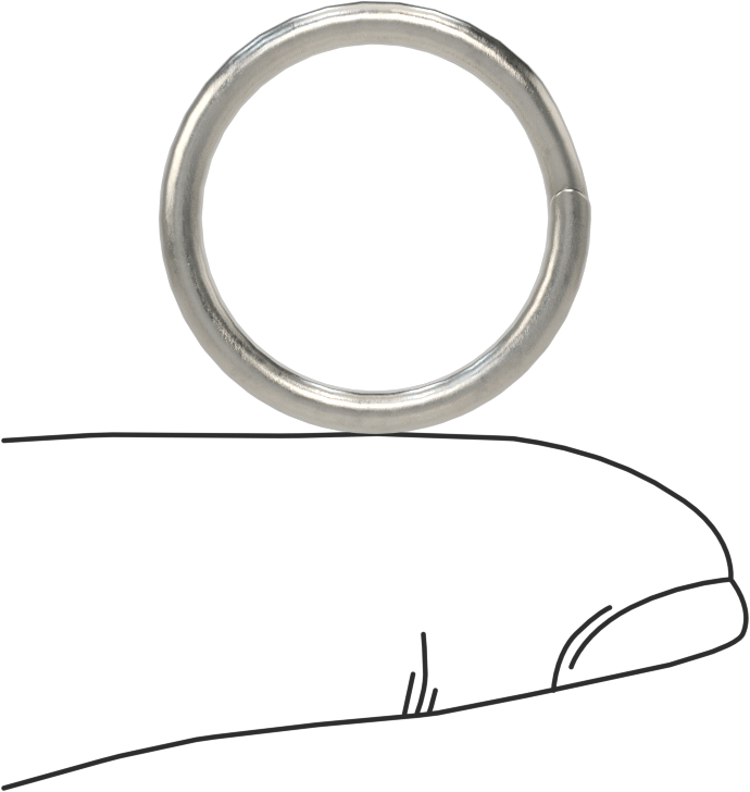 18-8 Paslanmaz Çelik Yarı Halka, 7/8" OD, 45/64" ID, 1/8" Kalınlık