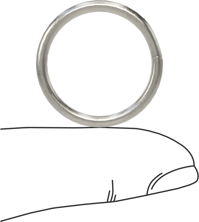 18-8 Paslanmaz Çelik Yarı Halka, 31/32" OD, 51/64" ID, 1/8" Kalınlık