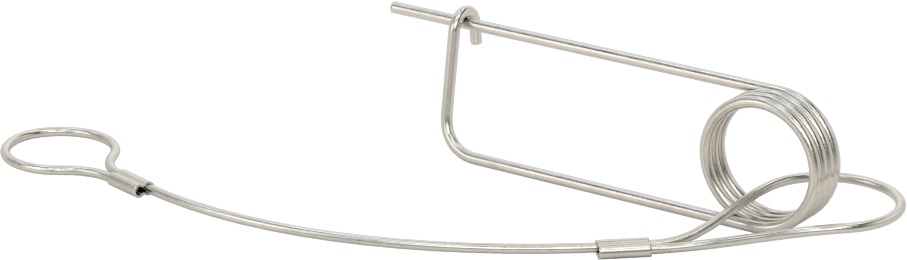 Uzun Ömürlü Tel Çıtçıtlı Çatal Pim, İp ile, 18-8 Paslanmaz Çelik, 1/16" Tel Çapı, 1-5/8" Kullanılabilir Uzunluk