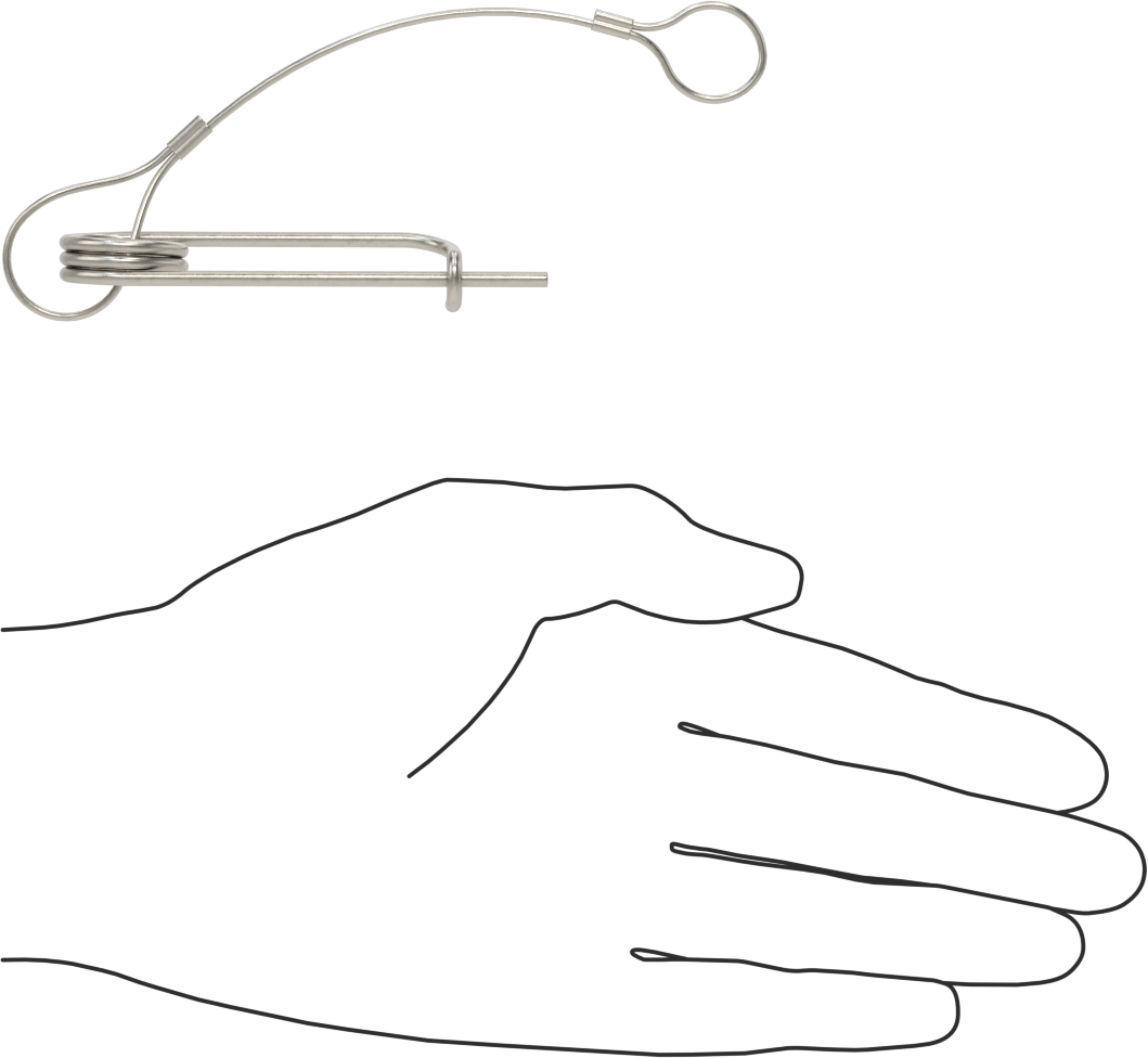 Uzun Ömürlü Tel Çıtçıtlı Çatal Pim, İp ile, 18-8 Paslanmaz Çelik, 3/32" Tel Çapı, 1-5/8" Kullanılabilir Uzunluk