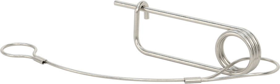 Uzun Ömürlü Tel Çıtçıtlı Çatal Pim, İp ile, 18-8 Paslanmaz Çelik, 3/32" Tel Çapı, 1-5/8" Kullanılabilir Uzunluk