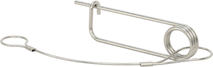 Uzun Ömürlü Tel Çıtçıtlı Çatal Pim, İp ile, 18-8 Paslanmaz Çelik, 3/32" Tel Çapı, 2" Kullanılabilir Uzunluk