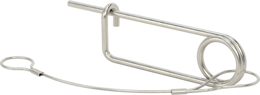Uzun Ömürlü Tel Çıtçıtlı Çatal Pim, İp ile, 18-8 Paslanmaz Çelik, 1/8" Tel Çapı, 2" Kullanılabilir Uzunluk