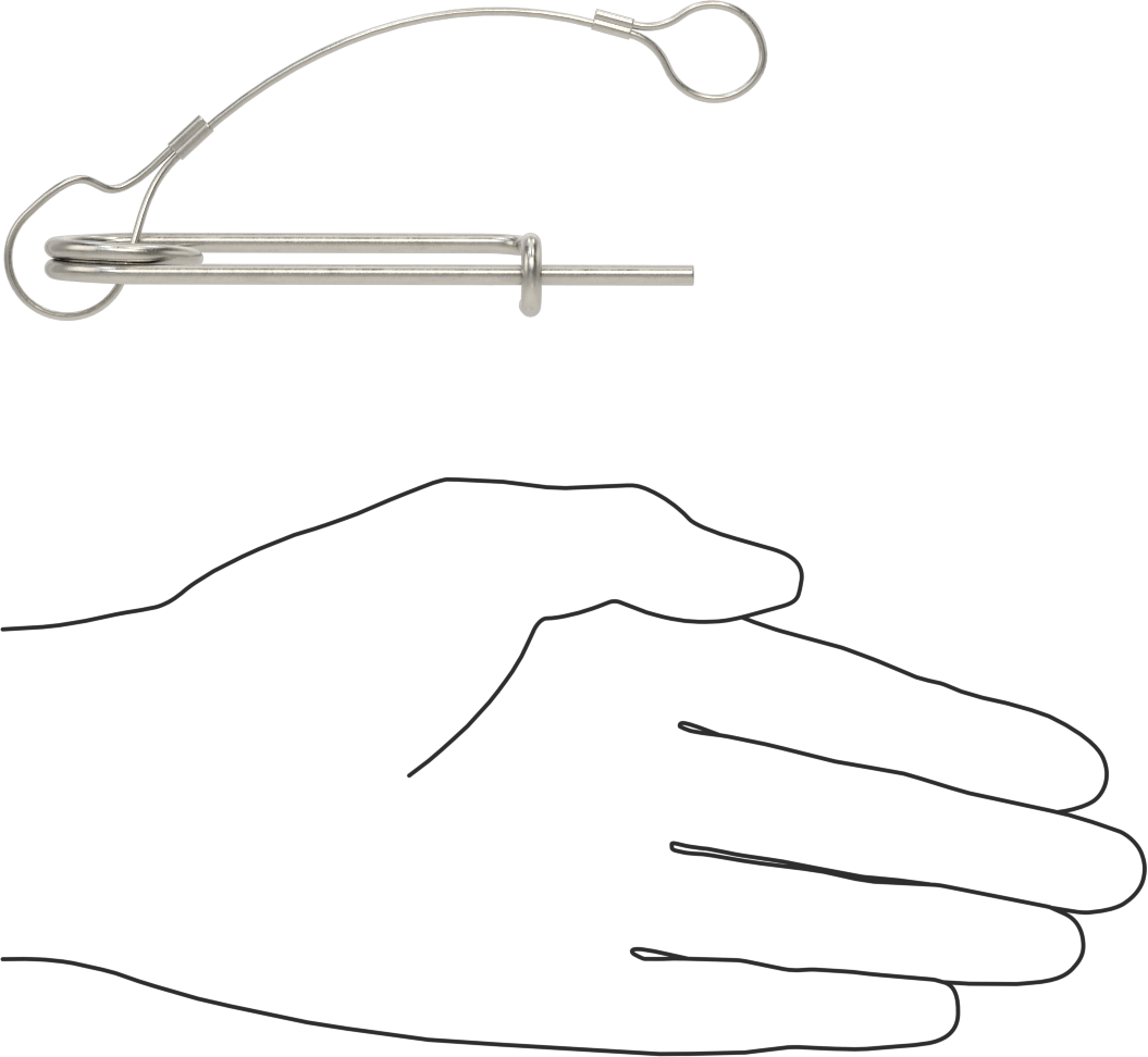 Uzun Ömürlü Tel Çıtçıtlı Çatal Pim, İp ile, 18-8 Paslanmaz Çelik, 1/8" Tel Çapı, 2" Kullanılabilir Uzunluk