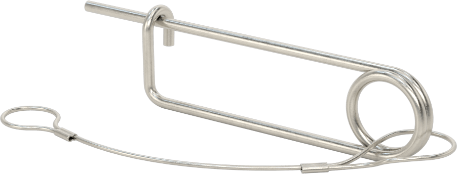 Uzun Ömürlü Tel Çıtçıtlı Çatal Pim, İp ile, 18-8 Paslanmaz Çelik, 1/8" Tel Çapı, 2-1/2" Kullanılabilir Uzunluk
