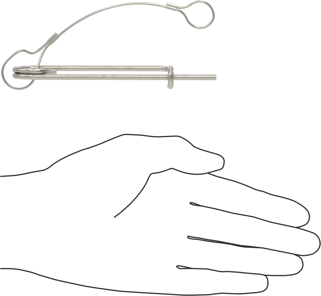 Uzun Ömürlü Tel Çıtçıtlı Çatal Pim, İp ile, 18-8 Paslanmaz Çelik, 1/8" Tel Çapı, 2-1/2" Kullanılabilir Uzunluk