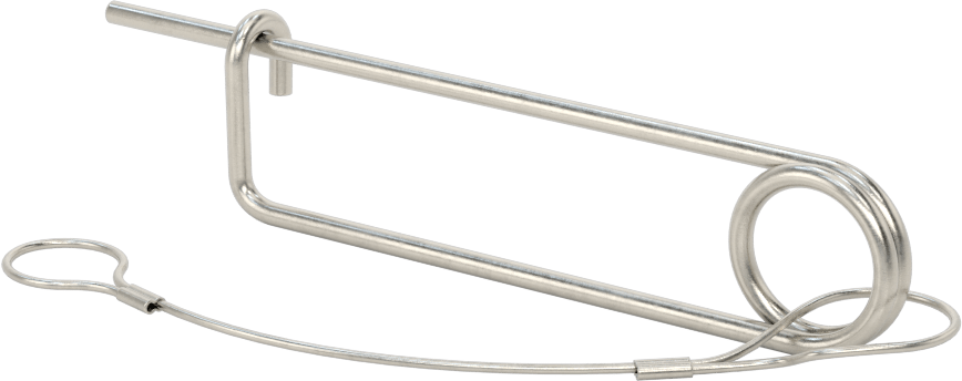 Uzun Ömürlü Tel Çıtçıtlı Çatal Pim, İp ile, 18-8 Paslanmaz Çelik, 1/8" Tel Çapı, 3" Kullanılabilir Uzunluk
