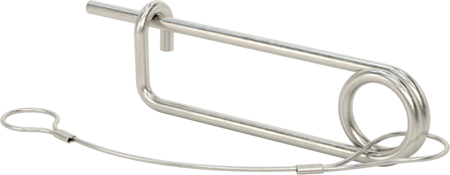 Uzun Ömürlü Tel Çıtçıtlı Çatal Pim, İp ile, 18-8 Paslanmaz Çelik, 5/32" Tel Çapı, 2-1/2" Kullanılabilir Uzunluk