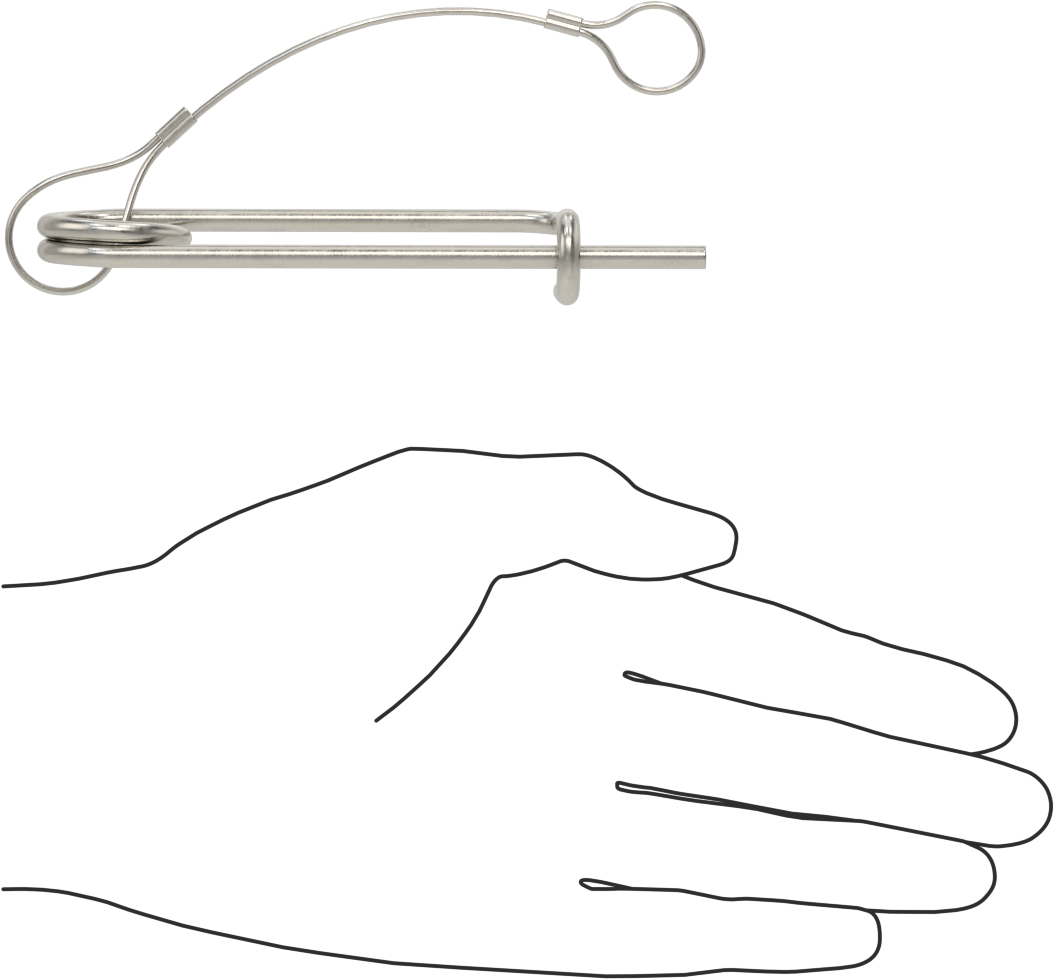 Uzun Ömürlü Tel Çıtçıtlı Çatal Pim, İp ile, 18-8 Paslanmaz Çelik, 5/32" Tel Çapı, 2-1/2" Kullanılabilir Uzunluk