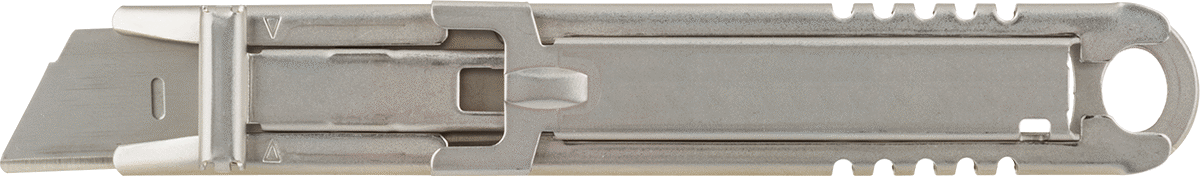 Metal Algılanabilir Otomatik Geri Çekilebilir Maket Bıçağı, 2-3/4“ Uzunluk x 5/8” Genişlik x 0,023" Kalınlık Bıçak