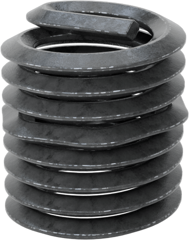 Yağlanmış 18-8 Paslanmaz Çelik Helisel Ek Parça, M6 x 1 mm Diş Boyutu, 9 mm Takılı Uzunluk