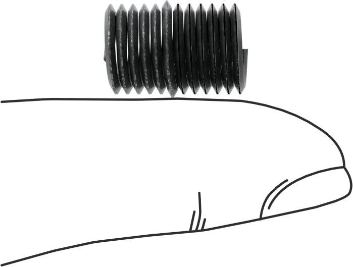 Yağlanmış 18-8 Paslanmaz Çelik Helisel Ek Parça, M8 x 1,25 mm Diş Boyutu, 16 mm Takılı Uzunluk