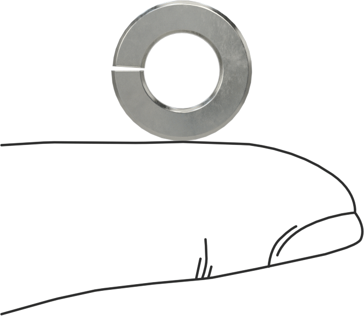 18-8 Paslanmaz Çelik Yaylı Pul, 5/16" Vida Boyutu için, 0.322" ID, 0.593" OD