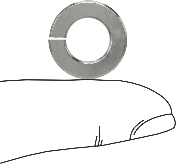 18-8 Paslanmaz Çelik Yaylı Pul, 3/8" Vida Boyutu için, 0.385" ID, 0.688" OD