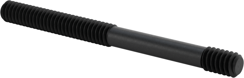 Siyah Oksit Çelik Her İki Ucu Dişli Kurulum Saplaması, 1/4"-20 Diş Boyutu, 3" Uzunluk, 1-1/2“ ve 3/8” Diş Uzunlukları