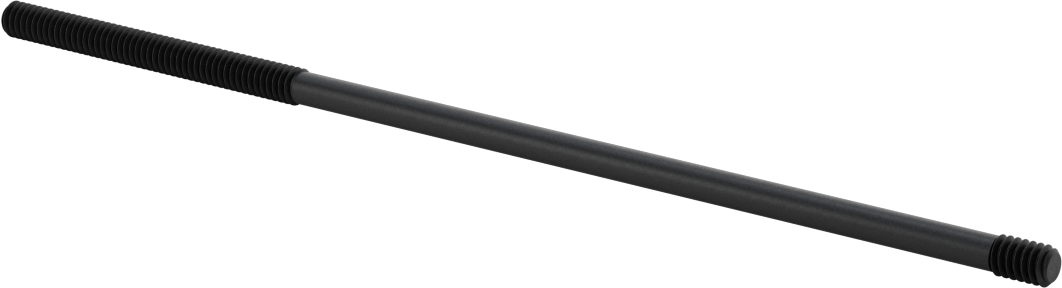 Siyah Oksit Çelik Her İki Ucu Dişli Kurulum Saplaması, 1/4"-20 Diş Boyutu, 8" Uzunluk, 2-1/2“ ve 3/8” Diş Uzunlukları