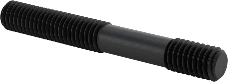 Siyah Oksit Çelik Her İki Ucu Dişli Kurulum Saplaması, 3/8"-16 Diş Boyutu, 3" Uzunluk, 1-1/2“ ve 5/8” Diş Uzunlukları