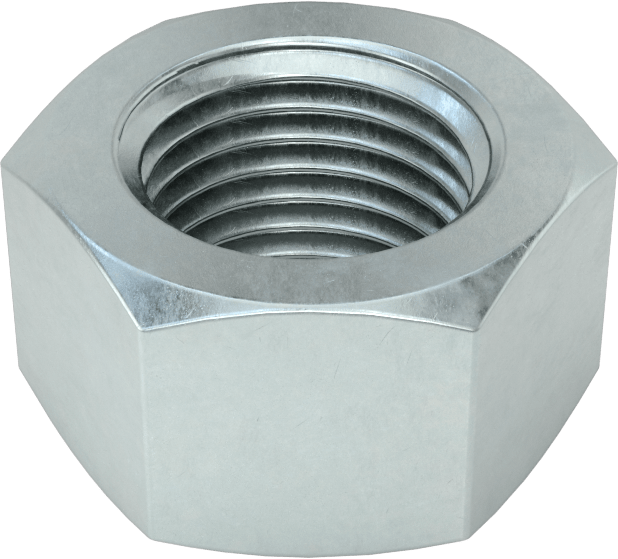 Çinko Kaplı Orta Mukavemetli Çelik JIS Altıgen Somunlar, ISO Sınıf 8, M12 x 1,25 mm Diş Boyutu
