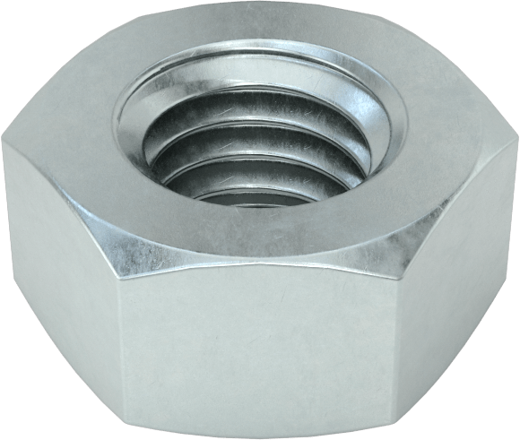 Çinko Kaplı Orta Mukavemetli Çelik JIS Altıgen Somunlar, ISO Sınıf 8, M5 x 0,8 mm Diş Boyutu