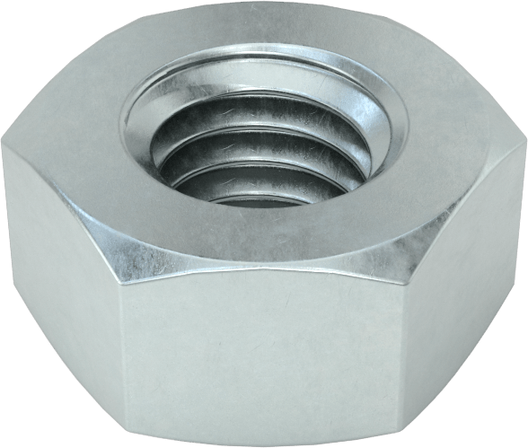 Çinko Kaplı Orta Mukavemetli Çelik JIS Altıgen Somunlar, ISO Sınıf 8, M6 x 1 mm Diş Boyutu