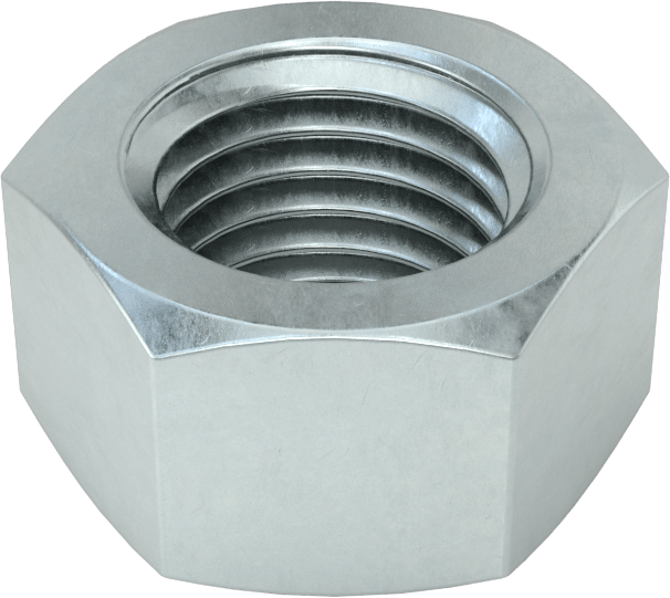 Çinko Kaplı Orta Mukavemetli Çelik JIS Altıgen Somunlar, ISO Sınıf 8, M10 x 1,25 mm Diş Boyutu