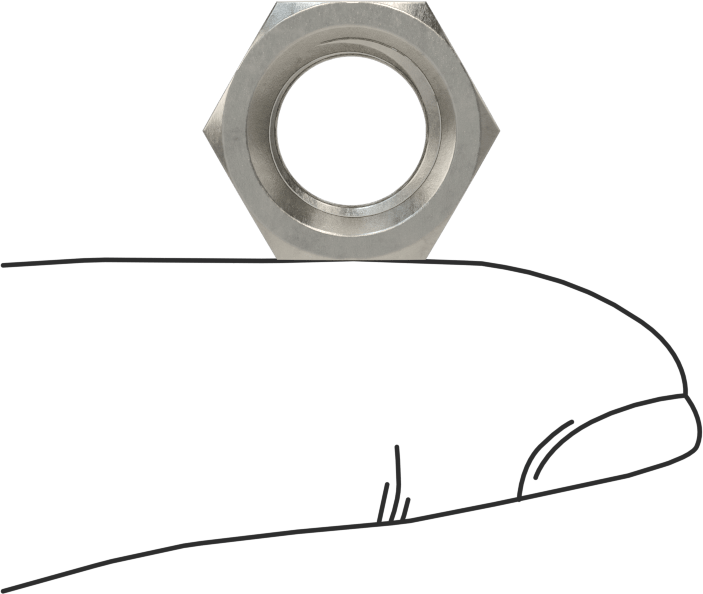 18-8 Paslanmaz Çelik JIS Altıgen Somunlar, M10 x 1,25 mm Diş Boyutu