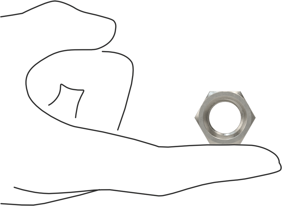 18-8 Paslanmaz Çelik JIS Altıgen Somun, M16 x 2 mm Diş Boyutu