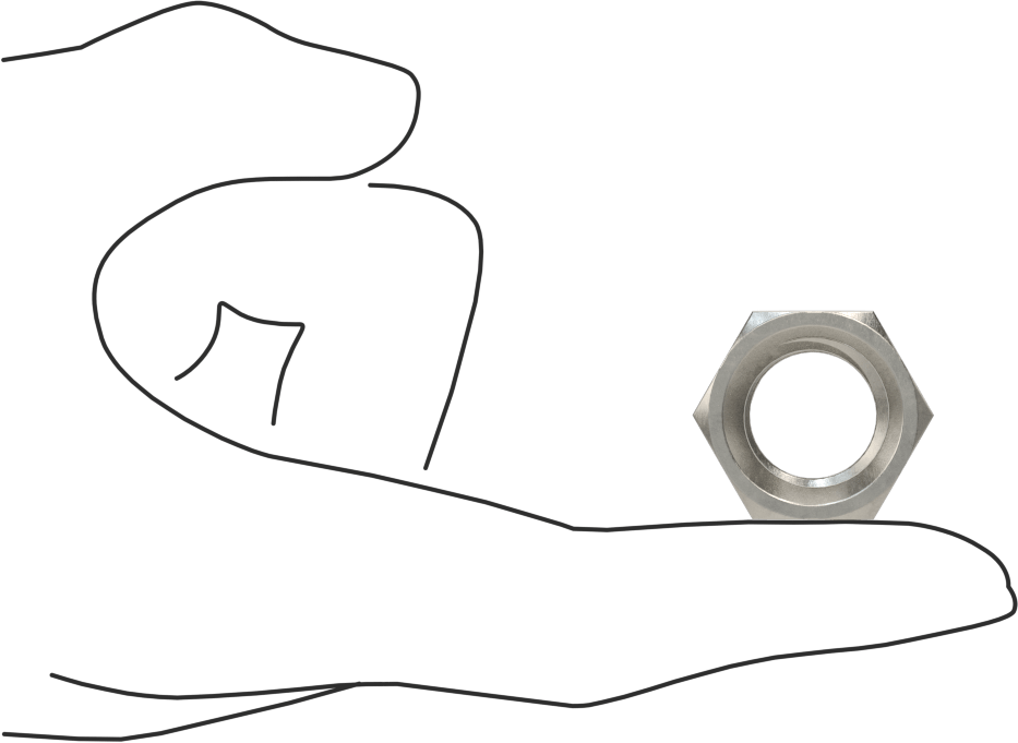 18-8 Paslanmaz Çelik JIS Altıgen Somun, M18 x 2,5 mm Diş Boyutu