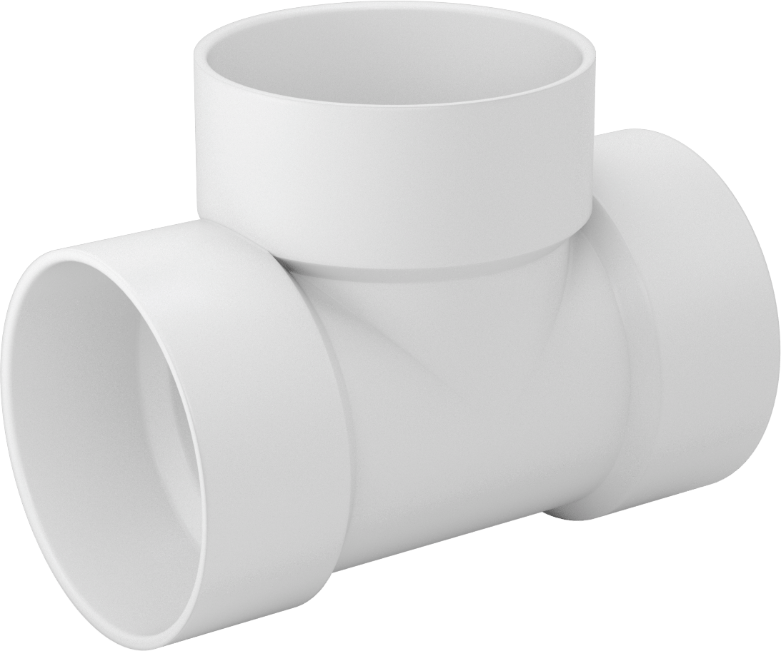 Drenaj için Yeraltı PVC Bağlantı Parçası, Atık ve Havalandırma, T, Anma Ölçüsü 4, 4-7/32" Boru Dış Çapı için, Soket Bağlantısı Dişi
