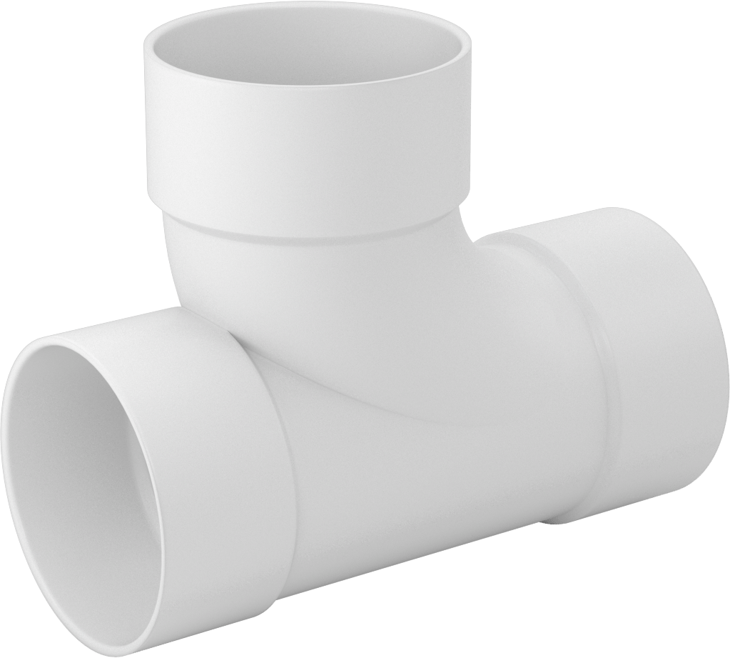 Drenaj için Yeraltı PVC Bağlantı Parçası, Atık ve Havalandırma, Ofset T, Anma Ölçüsü 3, 3-1/4" Boru Dış Çapı için, Dişli Soket