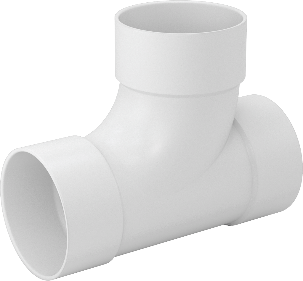 Drenaj için Yeraltı PVC Bağlantı Parçası, Atık ve Havalandırma, Ofset T, Anma Ölçüsü 3, 3-1/4" Boru Dış Çapı için, Dişli Soket