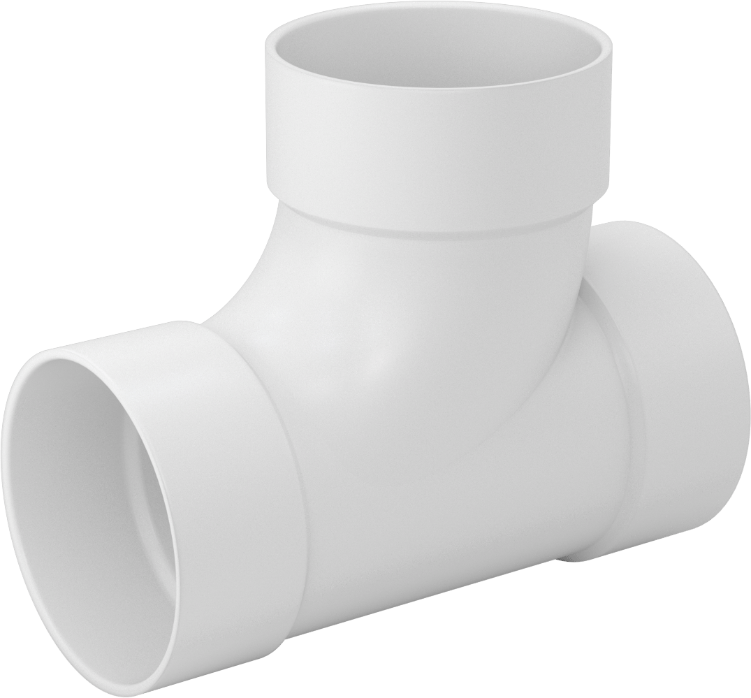 Drenaj için Yeraltı PVC Bağlantı Parçası, Atık ve Havalandırma, Ofset T, Anma Ölçüsü 4, 4-7/32" Boru Dış Çapı için, Dişli Soket