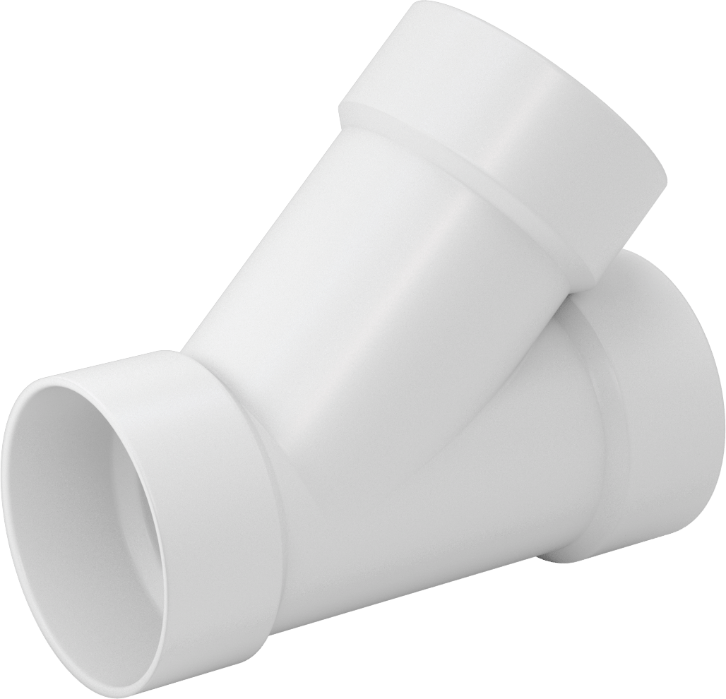 Drenaj için Yeraltı PVC Bağlantı Parçası, Atık ve Havalandırma, Y-Bağlantı Elemanı, Anma Ölçüsü 4, 4-7/32" Boru Dış Çapı için