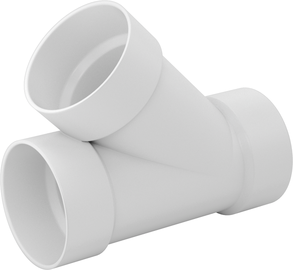Drenaj için Yeraltı PVC Bağlantı Parçası, Atık ve Havalandırma, Y-Bağlantı Elemanı, Anma Ölçüsü 4, 4-7/32" Boru Dış Çapı için