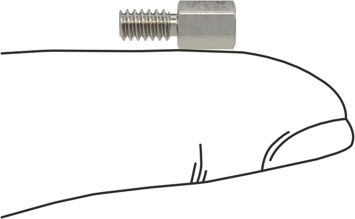 Erkek-Dişi Dişli Altıgen Ara Parça, 18-8 Paslanmaz Çelik, 3/16" Altıgen, 1/4" Uzunluk, 6-32 - 6-32 Diş