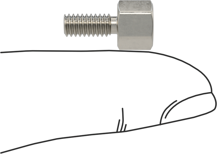 Erkek-Dişi Dişli Altıgen Ara Parça, 18-8 Paslanmaz Çelik, 5/16" Altıgen, 1/4" Uzunluk, 8-32 ila 8-32 Diş