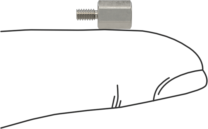 Erkek-Dişi Dişli Altıgen Ara Parça, 18-8 Paslanmaz Çelik, 3/16" Altıgen, 1/4" Uzunluk, 2-56 ila 2-56 Diş