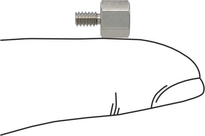 Erkek-Dişi Dişli Altıgen Ara Parça, 18-8 Paslanmaz Çelik, 1/4" Altıgen, 7/32" Uzunluk, 4-40 - 4-40 Diş